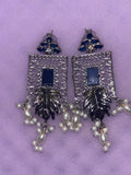 Handmade silver and blue stone earrings
