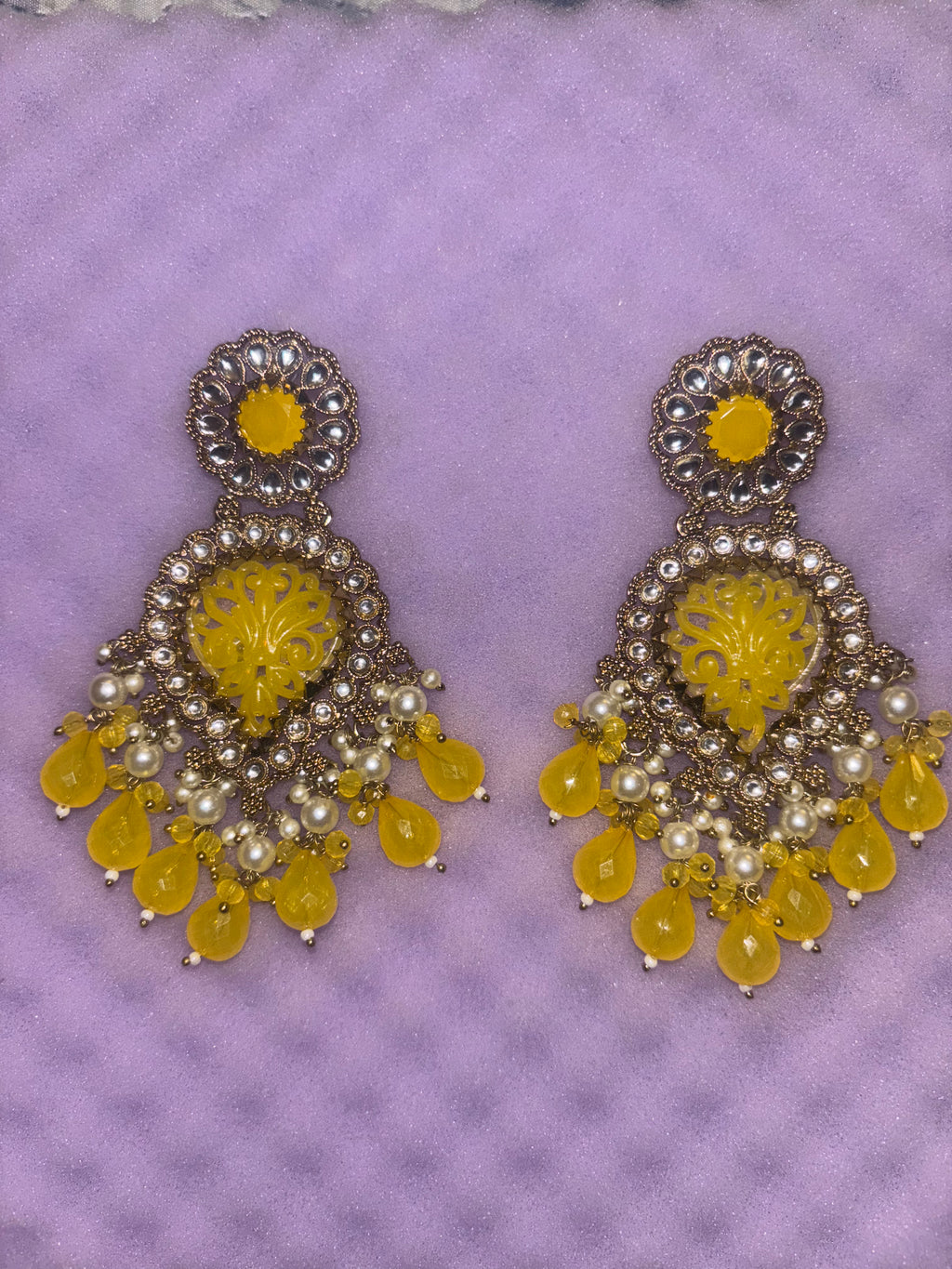 Yellow highlights earrings