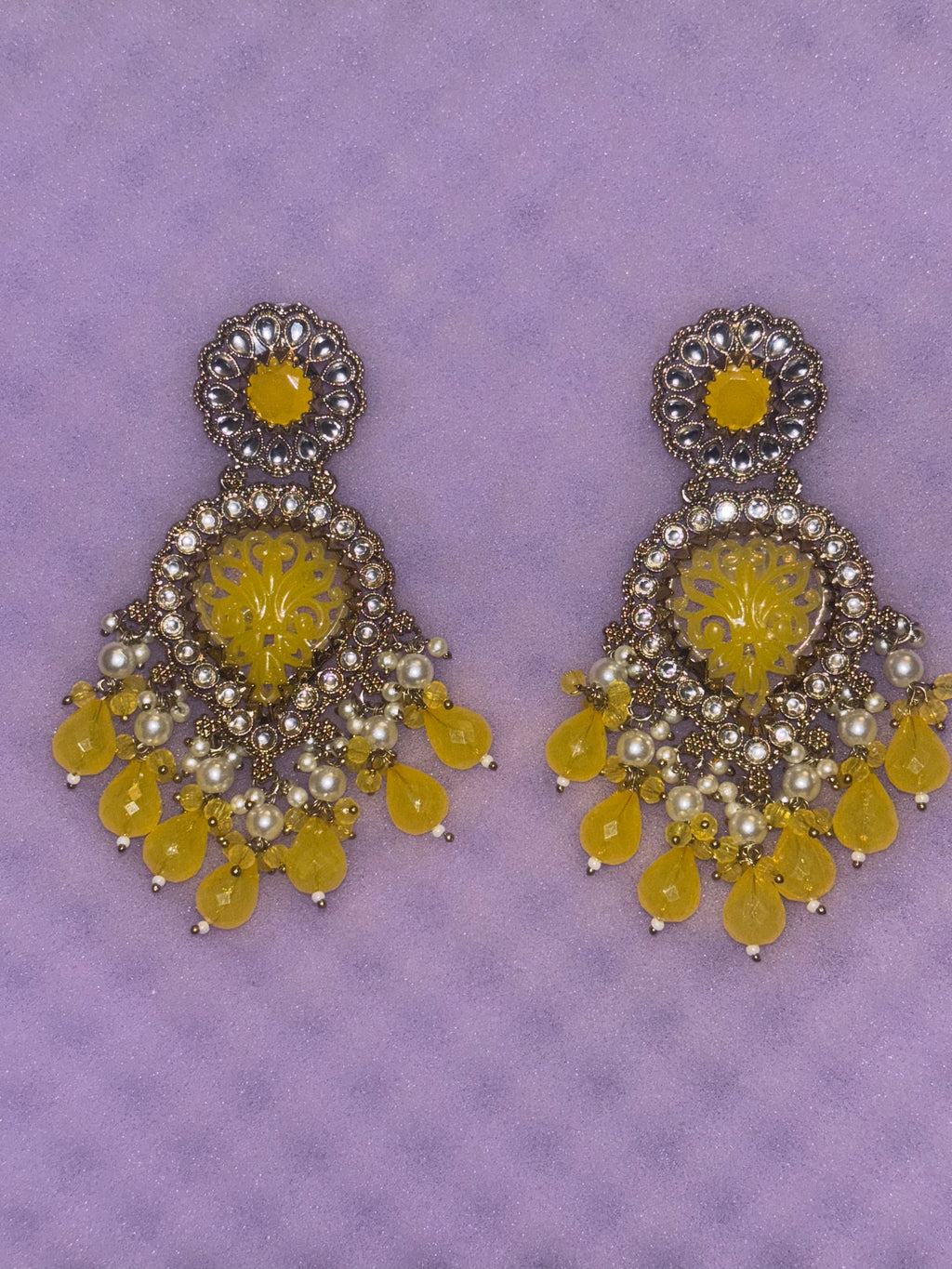 Yellow highlights earrings