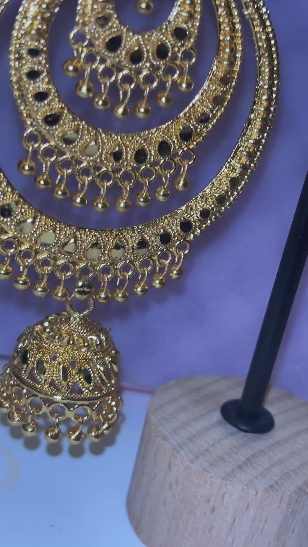 Gold plated oversize earrings